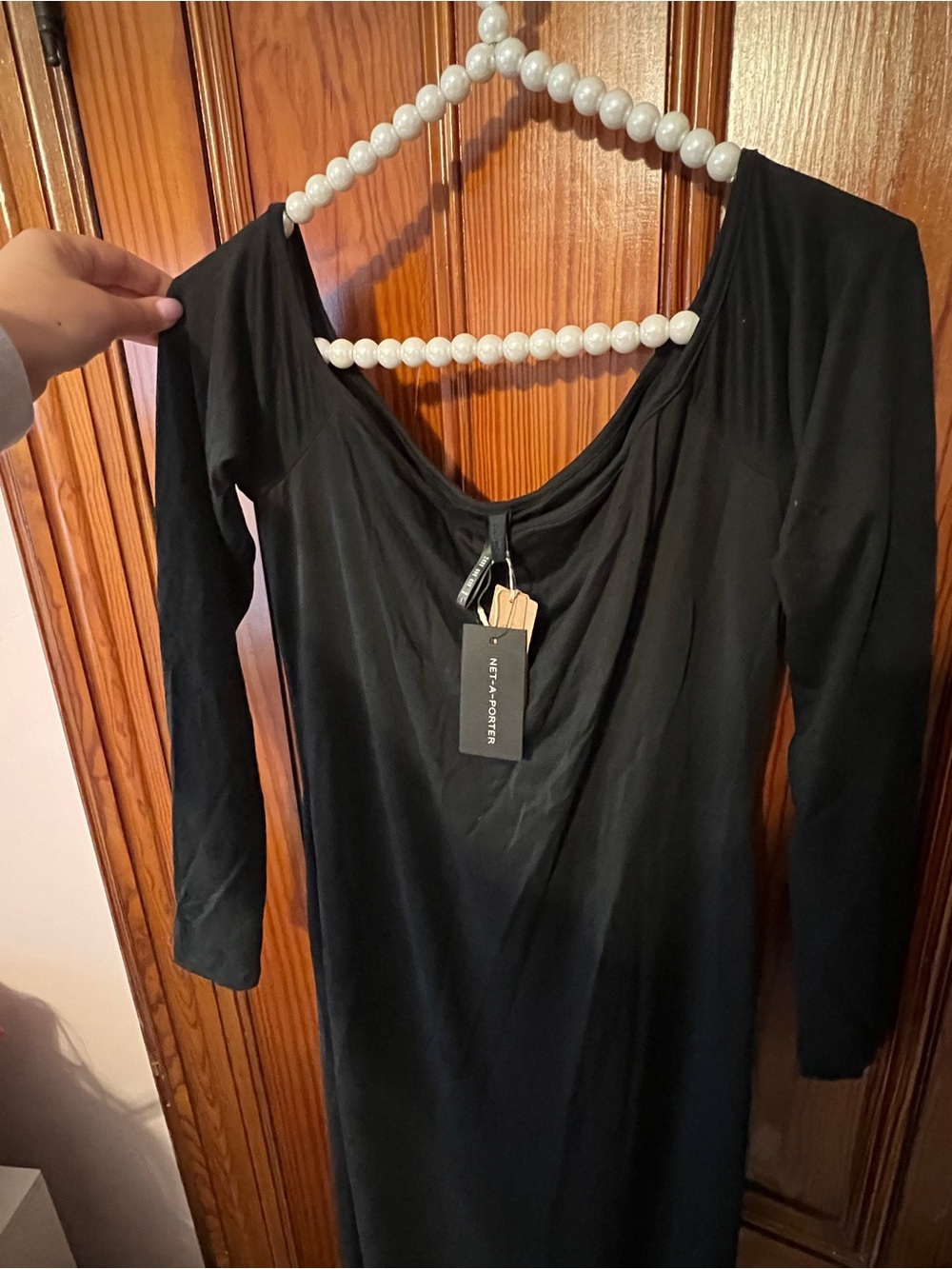 SKIMS Black Long-Sleeve Scoop Neck Maxi Dress - Picture 3 of 8